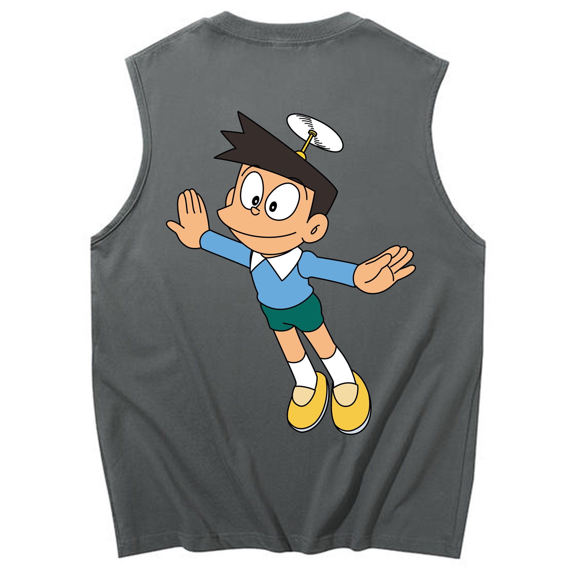 （画像用） ドラえもん 骨川 スネ夫 Doraemon Honekawa Suneo コットン100％タンクトップ（背面プリント）